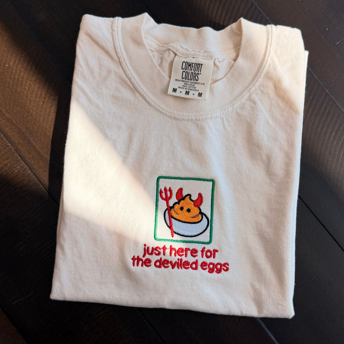 Embroidered Deviled Egg Lover Shirt - Devil